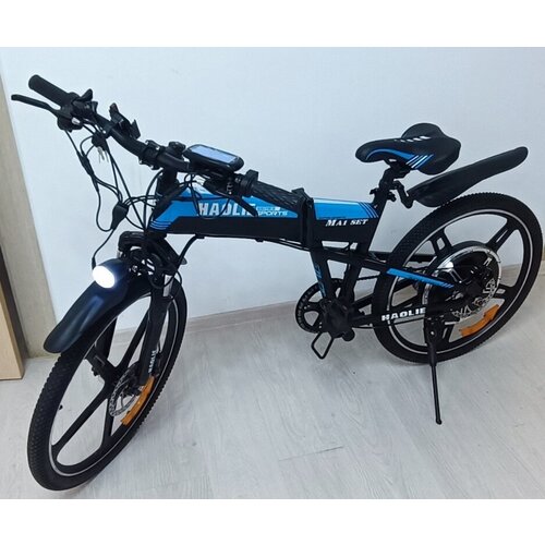 Электровелосипед Haolie с функцией мопеда 36V 10Ah 350W черный синий 7499000₽