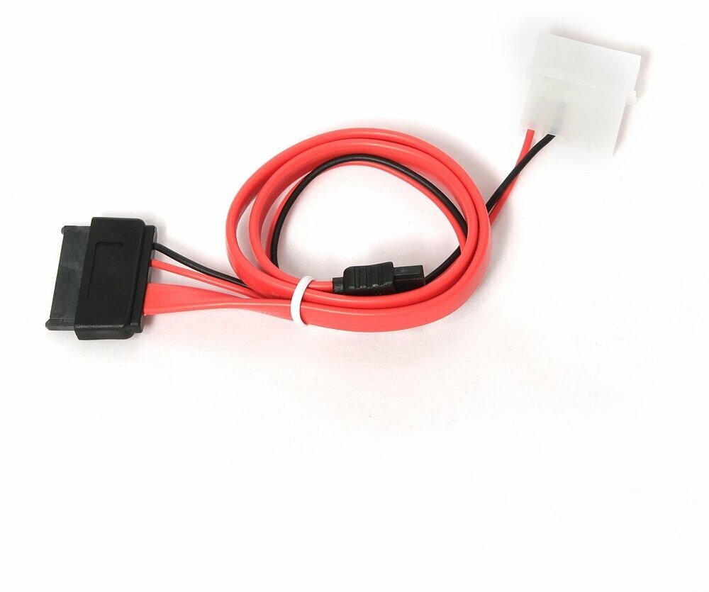 Кабель Cablexpert SATA 7 pin - SATA Slimline/Molex 2 pin, 0.35 м, красный Gembird - фото №2