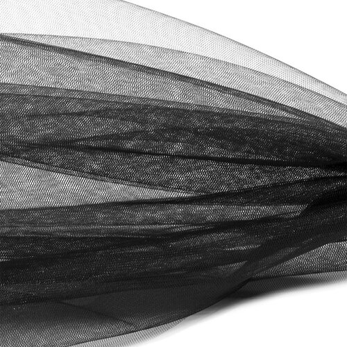 Фатин Кристалл средней жесткости блестящий арт. K. TRM шир.300см, 100% полиэстер цв. 52 К уп.5м - черный
