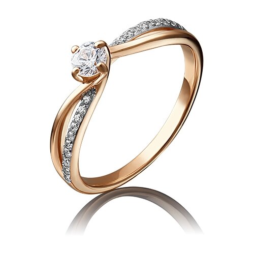 фото Платина кольцо из красного золота с swarovski zirconia 01-4754-00-501-1110-38