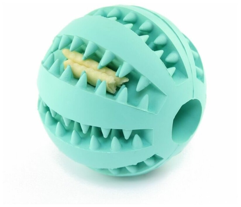 TRIXIE Игрушка для собак "Мяч для бейсбола "DentaFun" зеленый , резина ф5см - фотография № 3