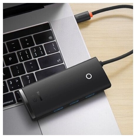 Хаб Baseus Lite (WKQX030101) 4-Port USB-A HUB Adapter 1m (Black)