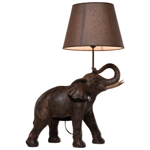 фото Kare design лампа настольная elephant safari, коллекция "сафари слонов" 52*74*33, полирезин, лен, сталь, коричневый