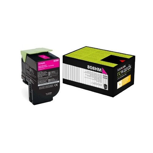 Картридж Lexmark 80C8HME, 3000 стр, пурпурный картридж 80c8hc0 magenta для принтера лексмарк lexmark laserprinter cx410 cx510