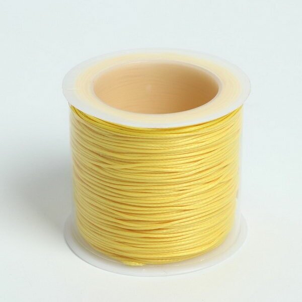 Шнур вощеный из полиэстера d=0.5 мм, L=50 м, цвет жёлтый