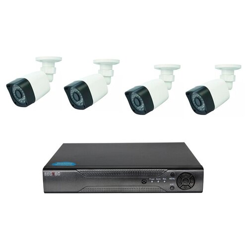 Комплект AHD видеонаблюдения 2МП камеры 4шт + видеорегистратор и комплект монтажа SECTEC ST-AHDKIT4-2M-A
