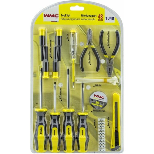 Набор инструментов разного назначения WMC Tools 48пр. Арт.1048 набор инструментов разного назначения wmc tools 49 пр в сумке арт 1049