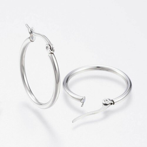 open hoop earrings Швензы основа для сережек, для чувствительных ушек, гипоаллергенная нержавеющая сталь, 29-31 мм