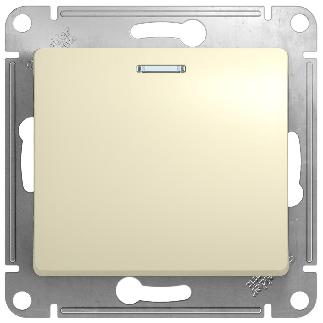 Механизм переключателя 1-кл. СП Glossa 10А IP20 (сх. 6а) 10AX с подсветкой беж. SchE SCHNEIDER ELECTRIC GSL000263 (1 шт.)