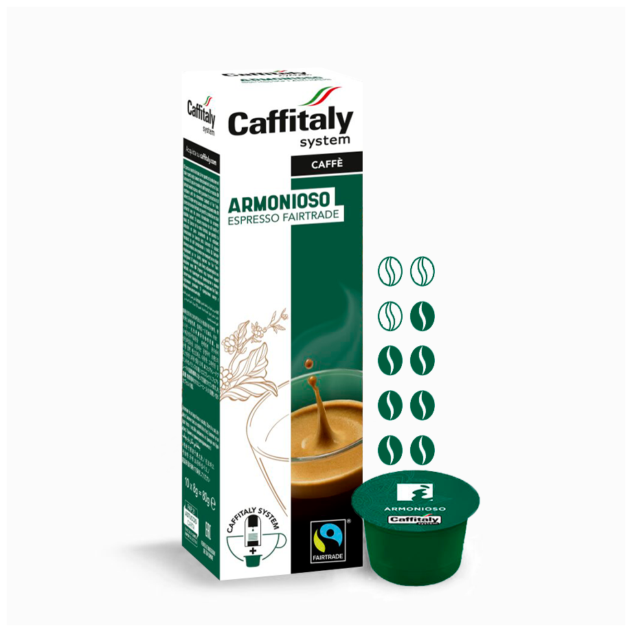 Кофе в капсулах Caffitaly System Ecaffe Armonioso, 10 капсул, для Paulig, Luna S32, Maia S33, Tchibo, Cafissimo