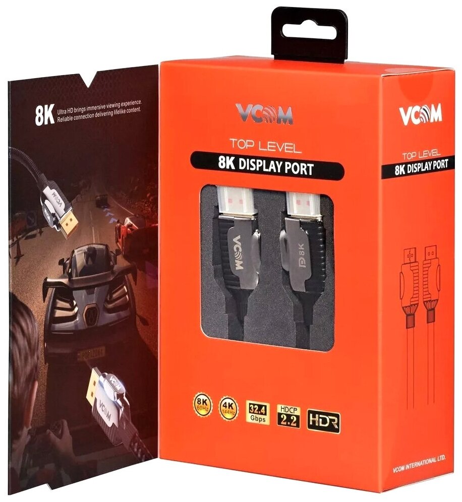 Кабель DisplayPort VCOM соединительный DP, 8K/60Hz, 3m - фото №7