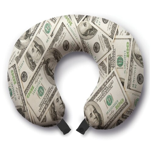 фото Подушка для шеи ambesonne банкноты, серый/зеленый
