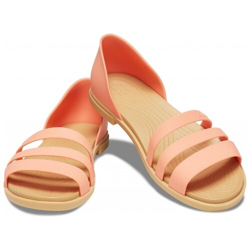 фото Сандалии crocs tulum open flat , размер 36(w6) , grapefruit/tan