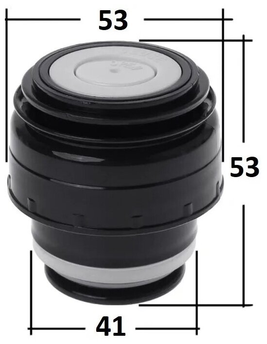 Пробка, крышка - с кнопкой, для термоса-гильзы - 4,5 см; внутренняя резьба; черная - фотография № 8