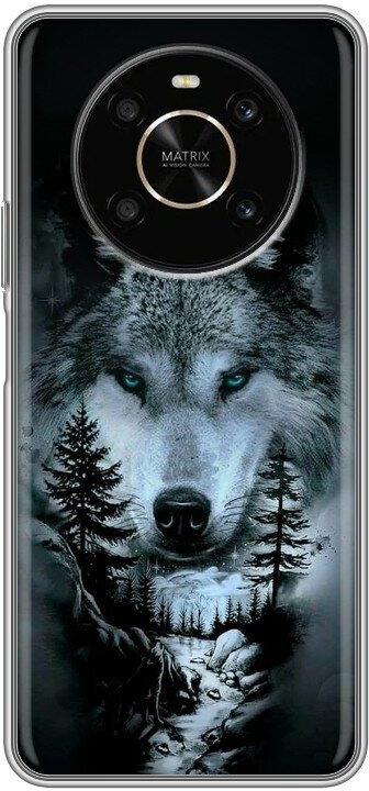 Дизайнерский силиконовый чехол для Хуавей Хонор Х9 / Huawei Honor X9 Лесной волк
