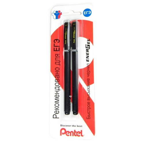 фото Pentel Набор гелевых ручек Energel, 0.7 мм 2 штуки (XBL417-AA), черный цвет чернил