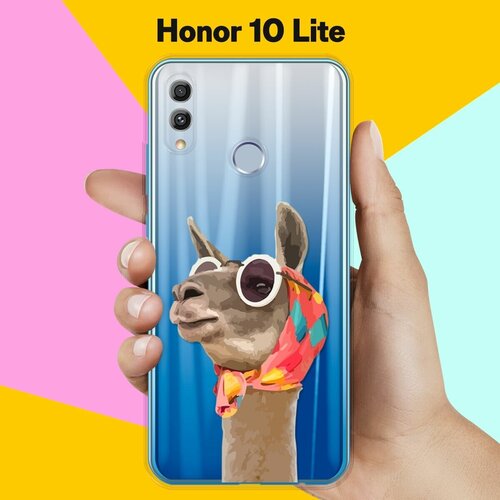 Силиконовый чехол Лама в очках на Honor 10 Lite