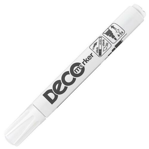Маркер-краска ICO Deco (2-4мм, белый) пластик, 10шт.