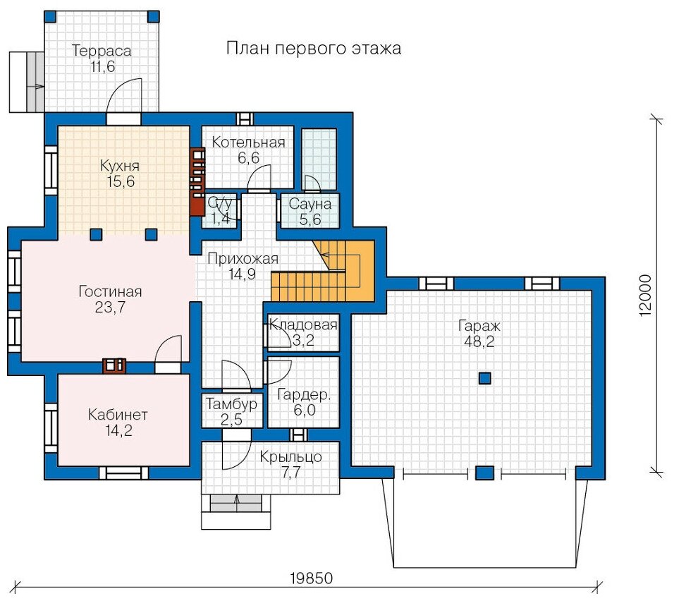 Проект дома Catalog-Plans-57-00C (240,04кв.м, 20,35x12,5м, газобетон 400) - фотография № 2