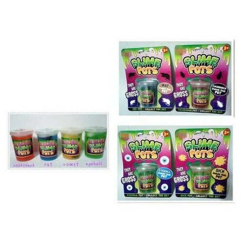 Игрушка-антистресс Junfa Лизун Slime pots в разноцветный, 1 шт