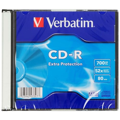 Диск CD-R Verbatim 700Mb 52x Slim case 200шт 43347