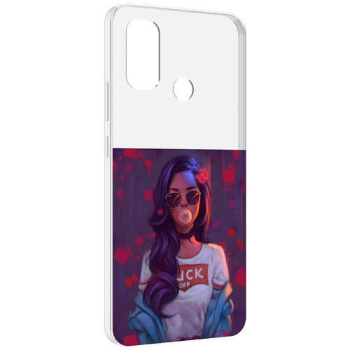 Чехол MyPads девушка-с-жвачкой женской для UleFone Note 10P / Note 10 задняя-панель-накладка-бампер