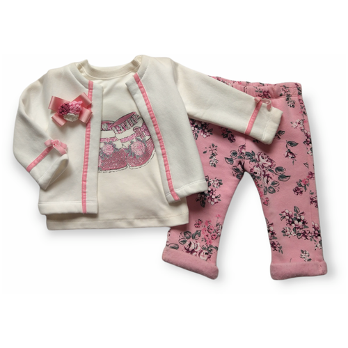 фото Комплект одежды estella для девочек, джемпер и брюки и кофта, нарядный стиль, размер 68, мультиколор