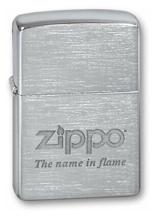 Зажигалка Zippo 200 бензиновая Name in flame Brushed Chrome - фотография № 2