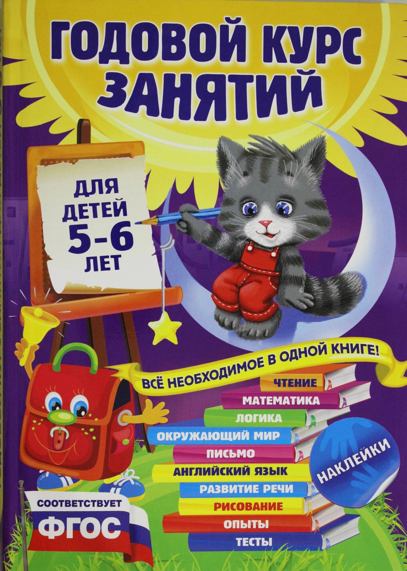 Годовой курс занятий: для детей 5-6 лет (с наклейками)