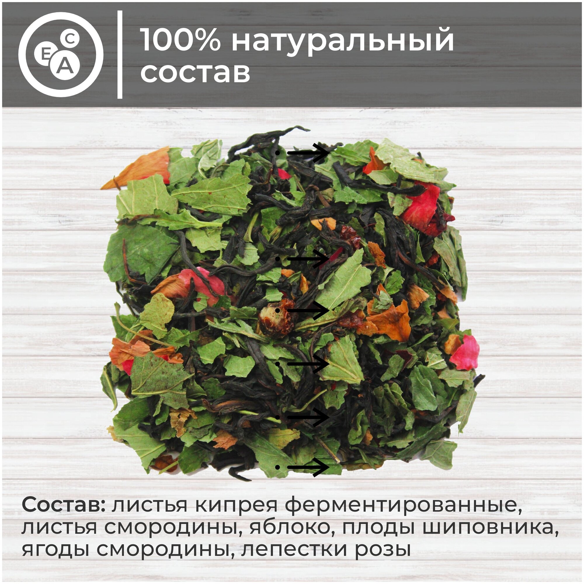 Русский Иван-чай да смородина, листовой ферментированный иван-чай (кипрей) с листьями и ягодами смородины, 50 г