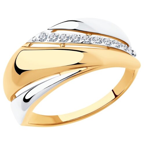 фото Diamant кольцо из золота с фианитами 51-110-00070-1, размер 18.5