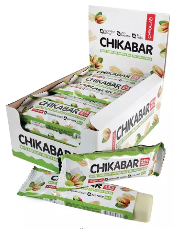 Протеиновый батончик Chikalab Chikabar 20 шт x 60 г, Фисташковый крем