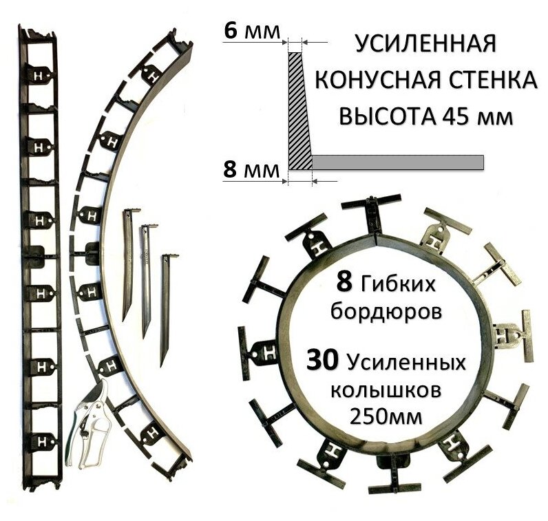 Садовый пластиковый бордюр AKAPLAST