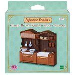 Игровой набор Sylvanian Families Классическая коричневая кухня с плитой и раковиной 2077 - изображение