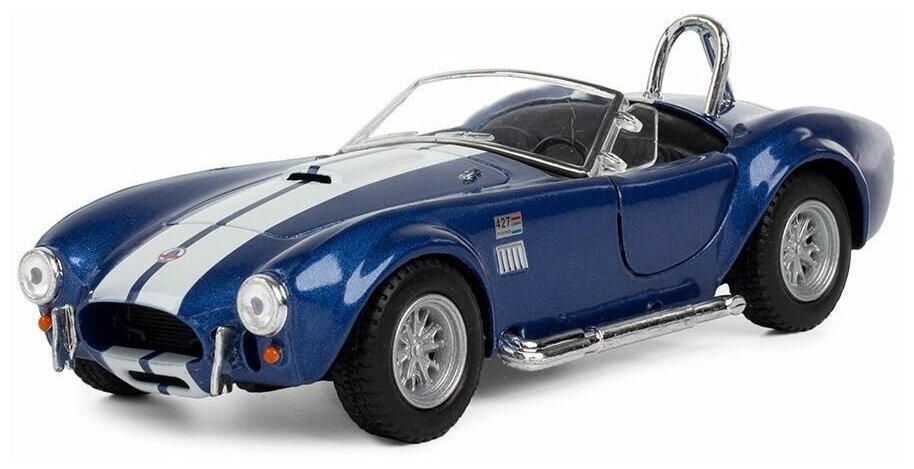 Машинка металлическая Kinsmart 1:32 "1965 Shelby Cobra 427 S/C" KT5322D инерционная / Синий - фотография № 9