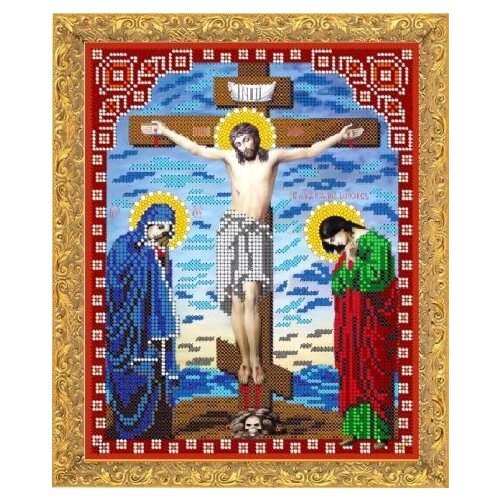 фото Набор для вышивания бисером "распятие иисуса христа" 19,4x24 см светлица