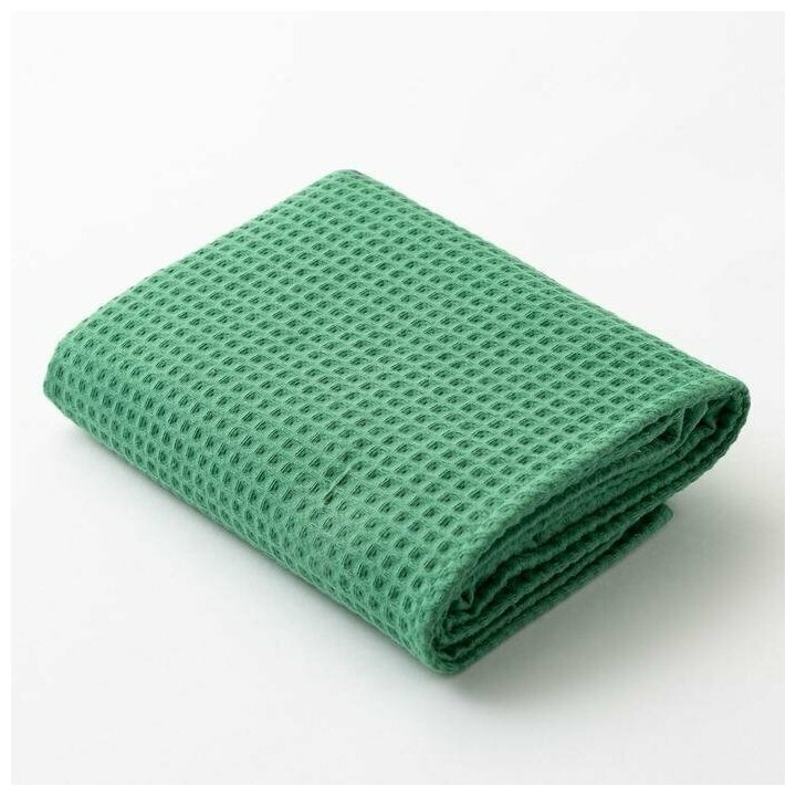Полотенце вафельное «Этель» 70х140 см, цвет зелёный, плотность 240 г/м2 - фотография № 2