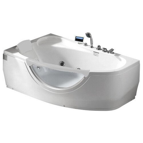 Ванна Gemy G9046-II K, акрил, угловая, глянцевое покрытие, белый ванна gemy g9056 k акрил угловая белый