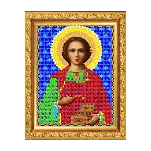 фото Набор для вышивания бисером "святой великомученик пантелеймон", 11.7x15.7 см светлица
