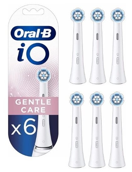 Набор насадок Oral-B iO Gentle Care для электрической щетки, белый, 6 шт.