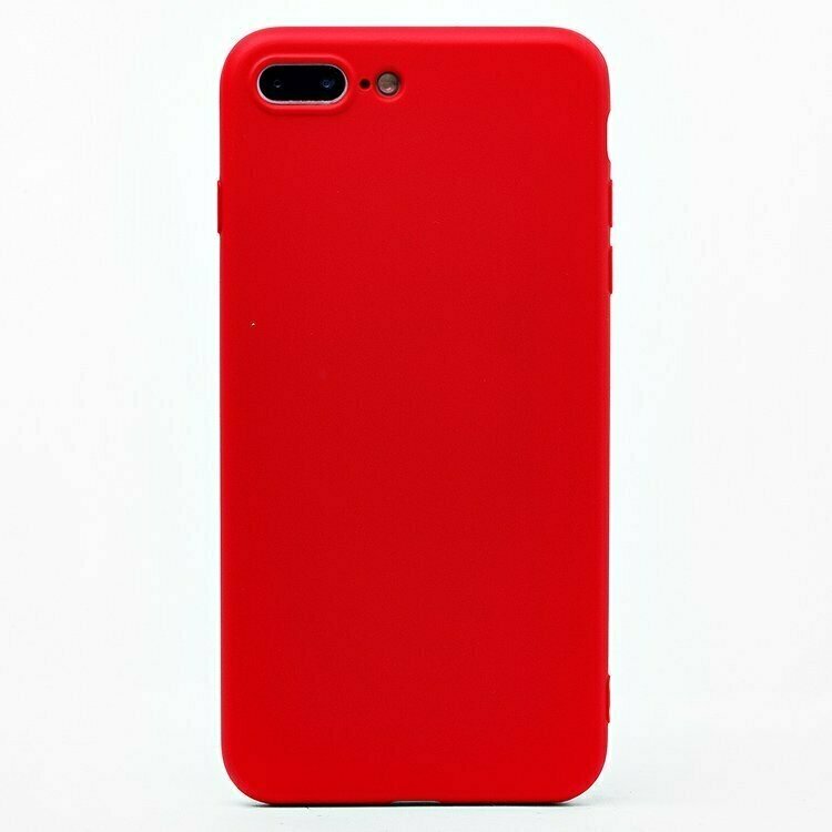 Однотонный силиконовый чехол для Apple iPhone 7 Plus/8 Plus / с soft touch покрытием / красный