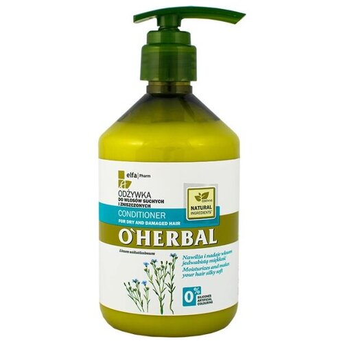 O'Herbal бальзам-кондиционер для сухих и тусклых волос с экстрактом льна, 75 мл