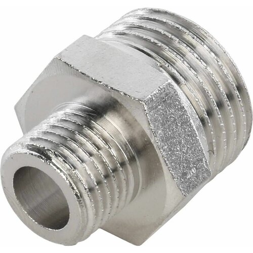 Ниппель переходной STOUT HH 1/2 x 1/4 никелированная латунь SFT-0004-001214 GENERAL FITTINGS ниппель переходной stout hh 2 x 1 никелированная латунь sft 0004 000021 general fittings