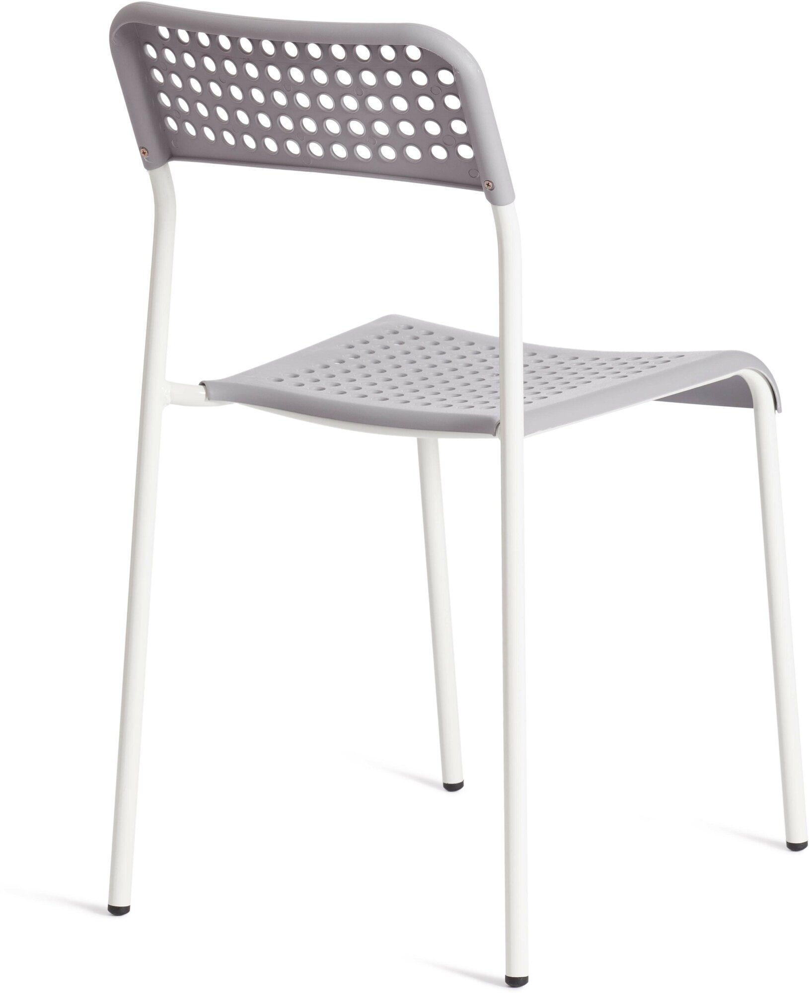 Стул Tetchair ADDE (mod. C-049) / 1 шт. в упаковке металл/пластик, 39 х 49 х 78 см, Grey (серый) /White (белый)