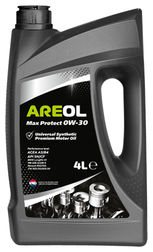 AREOL Areol Max Protect 0w30 (4l)_масло Моторное! Синтacea A3/B4, Api Sn/Cf, Mb 229.3/226.5, Vw 502.00