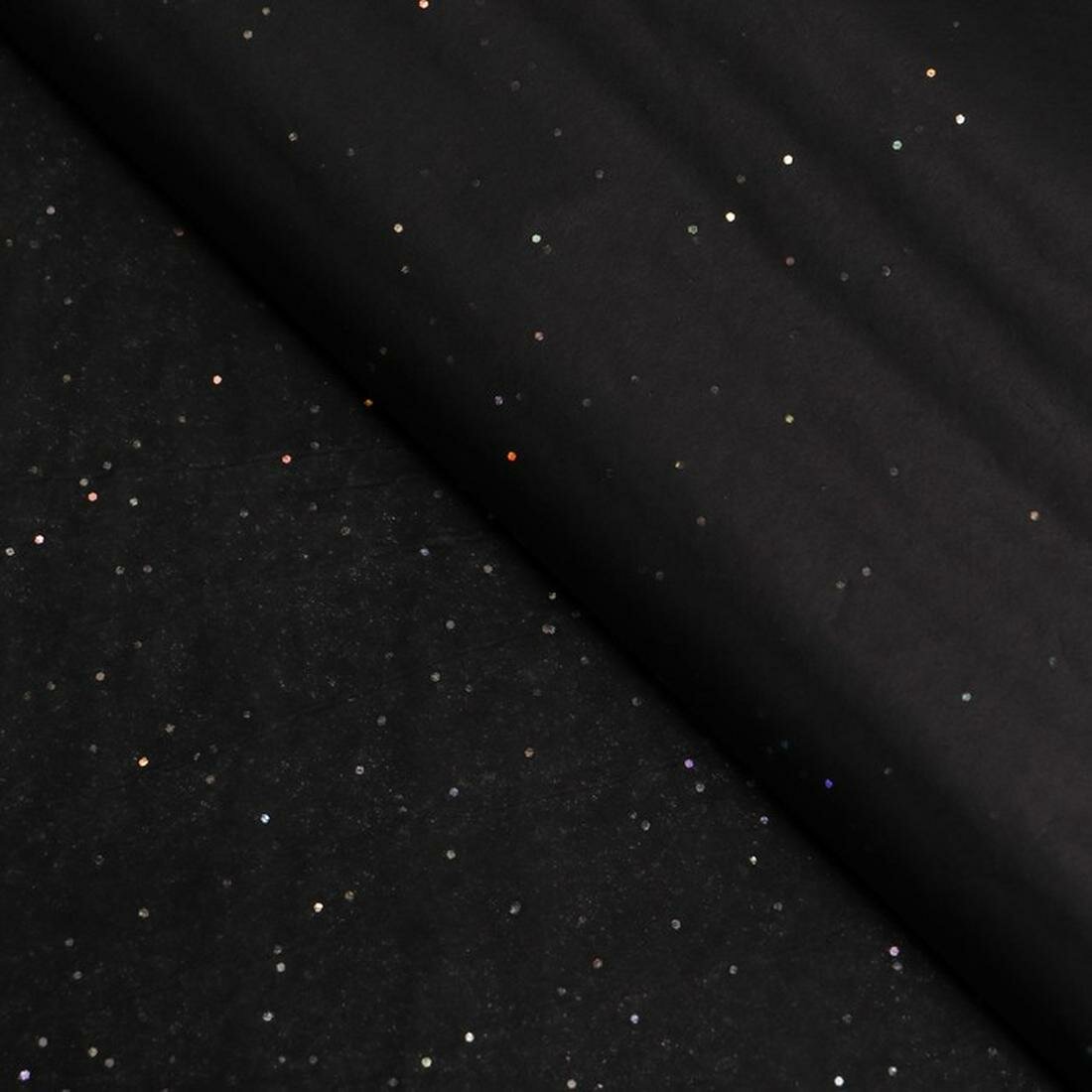 Бумага упаковочная тишью "Конфетти" цвет чёрный размер 50 см х 10 м