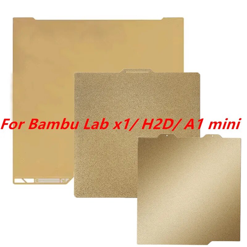 Наборная пластина PEI для Bambu Lab H2D/Lab X1/A1 Мини-двусторонняя печать PEI Текстурированный весенний стальной лист для 3D-принтера Bamboo Lab Double Side Texture 350x320 H2D