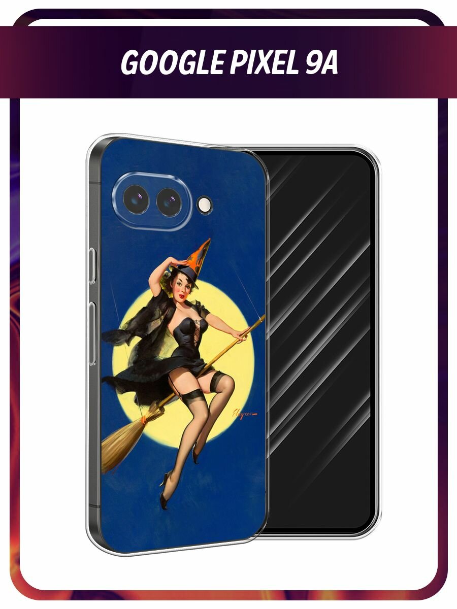 Чехол на Google Pixel 9a / Гугл Пиксель 9a с принтом Pin-Up Witch
