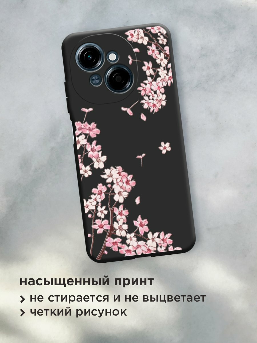 Чехол на Tecno Spark Go 1/Tecno POP 9 / Техно Спарк Го 1/Техно ПОП 9 с принтом "Ветви сакуры 5" — фото 1