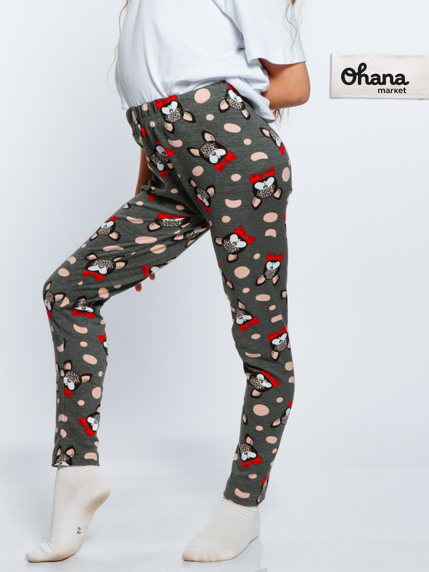 Легинсы Ohana kids для физкультуры и детского сада, размер 104, серый — фото 1